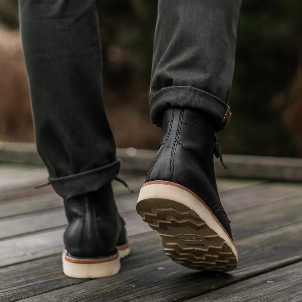 Moc toe boots cuir véritable