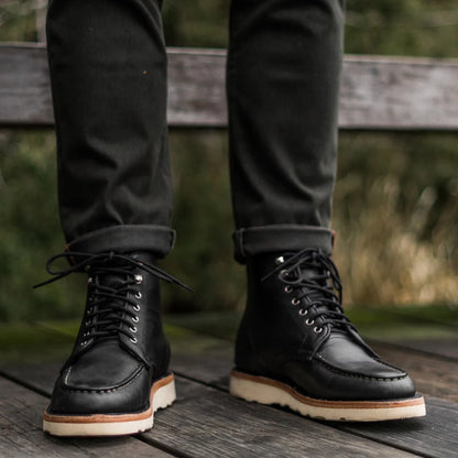 Moc toe boots cuir véritable