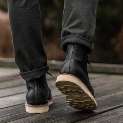 Moc toe boots cuir véritable