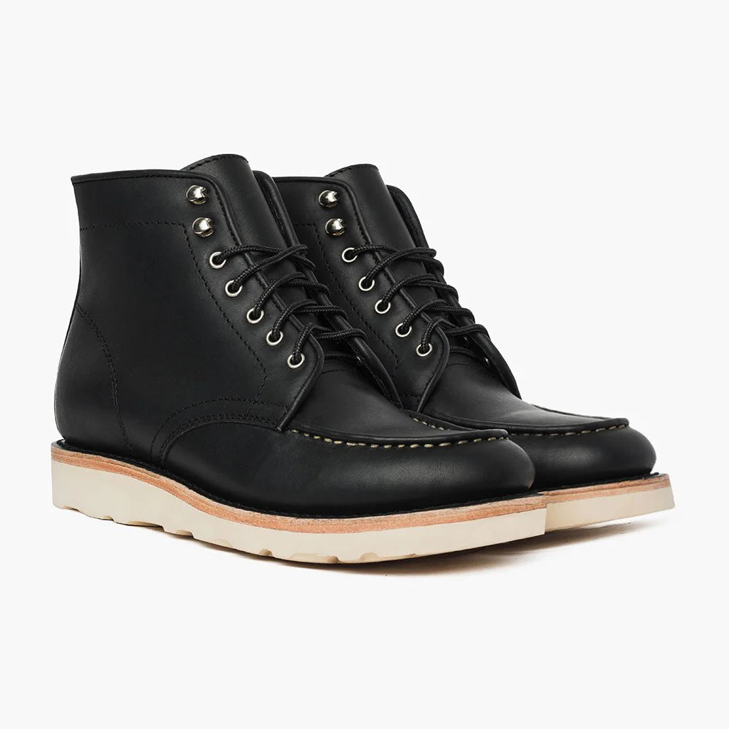 Moc toe boots cuir véritable