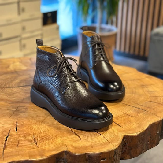 Boots en cuir véritable
