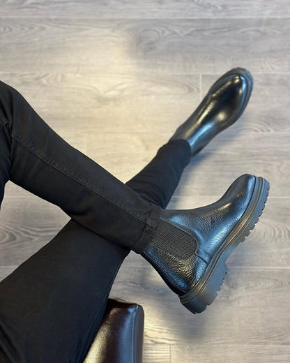 Boots en cuir véritable