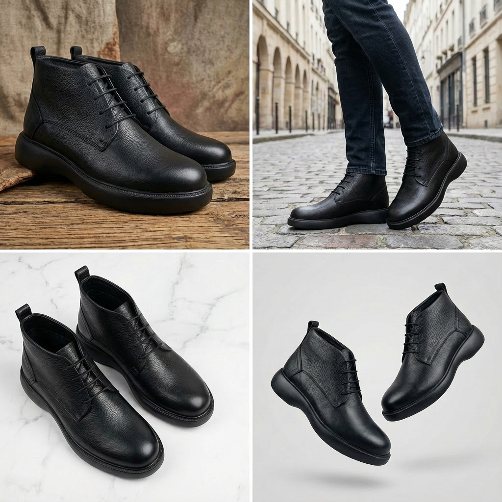 Boots en cuir véritable