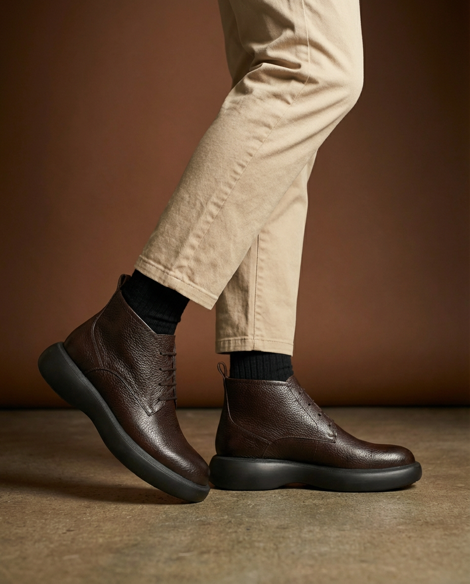 Boots en cuir véritable