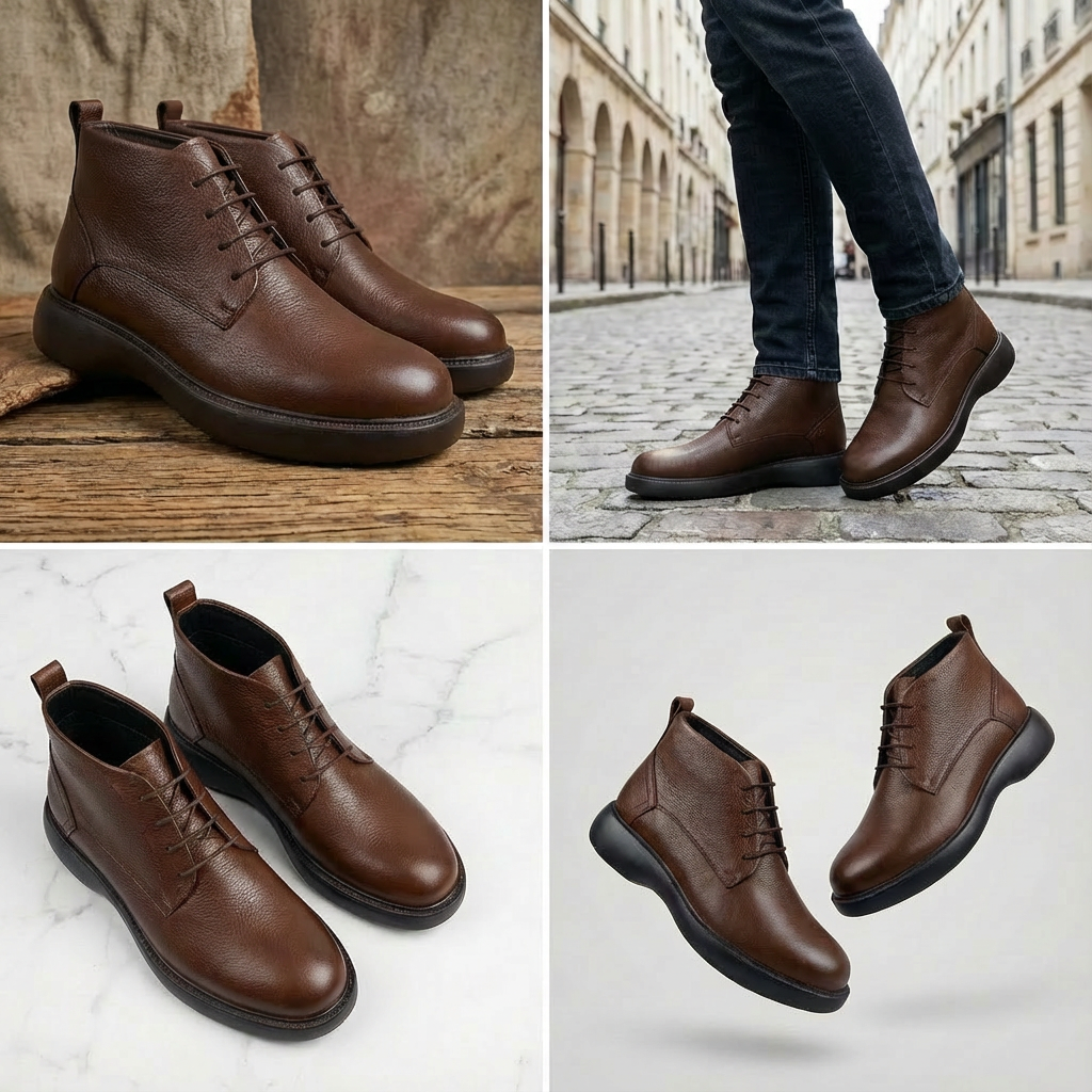 Boots en cuir véritable